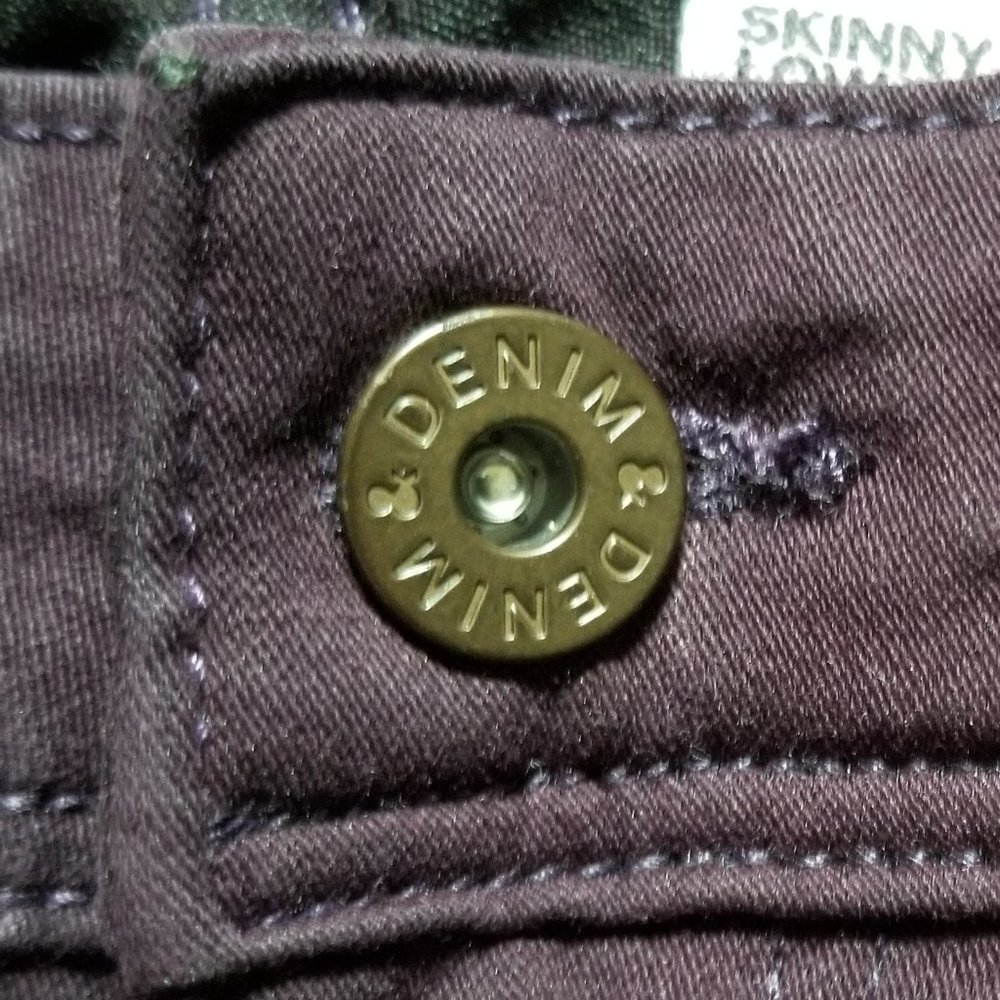 H&M Deep Purple Skinny Low Waist Jeans (24) - Picture 2 of 3
